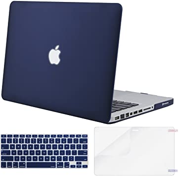 MOSISO 3 in 1 Hard Case Compatible with Old Version MacBook Pro 13 Inch, Deep Blue