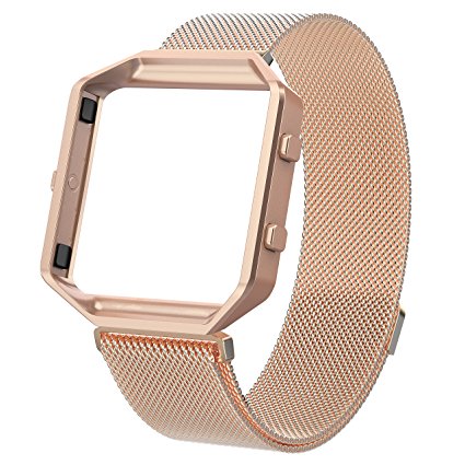 Fitbit Blaze Band   Frame, Wearlizer Milanese Loop Stainless Steel Replacement Strap Blaze Small Large