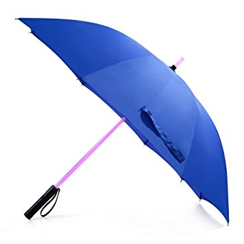 Bestkee LED Lightsaber Umbrella - Laser Lighted Golf Umbrellas with 7 Color Changing On the Shaft / Built in Torch at Bottom
