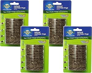 PetSafe (4 Pack) Busy Buddy Refill Ring Dog Treats for Select Busy Buddy Dog Toys, Natural Rawhide, Size C