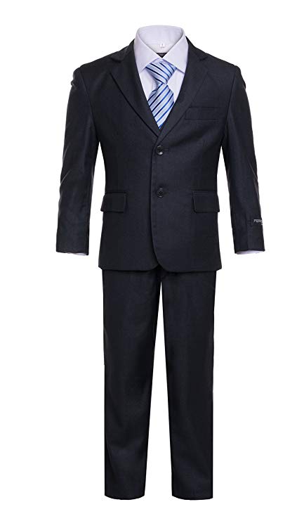 Ferrecci Boys 5 Piece Suit Set - Blazer Jacket-Dress Pants-Vest-Necktie-Dress Shirt