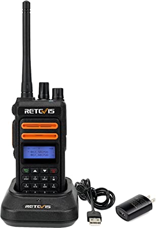 Retevis RT76P GMRS Two Way Radio Long Range, GMRS Base Station Capable, Flashlight LCD Display 30CH, Rechargeable Walkie Talkies for Adults (1 Pack)