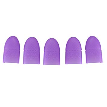 TOOGOO Gel Nail Soak off Caps, Silicone UV Gel Nail Polish Remover Wraps, 5 PCS Reusable Nail Soaker Clips (Purple)