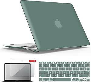 IBENZER Compatible with Old Version MacBook Air 13 Inch Case (2017-2010 Release), Models: A1466/A1369, Plastic Hard Shell Case with Keyboard & Screen Cover for Mac Air 13, Midnight Green, A13MTGN 2