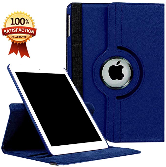 iPad Mini Case Fit iPad Mini 3 case/ipad Mini 2 case/ipad Mini 1 case - 360 Degree Rotating Stand Case Cover with Auto Wake/Sleep Compatible with Apple iPad Mini 1/2/3 case (Navy)