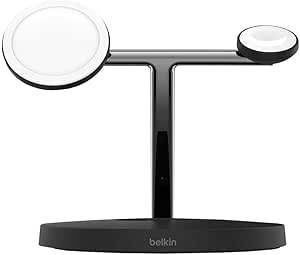 Belkin 3-in-1 Wireless Charger with MagSafe Charging 15W, Black