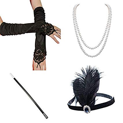 iLoveCos Womens 1920s Fashion Long Black Glove Great Gatsby Flapper Headband Costume Accessories …