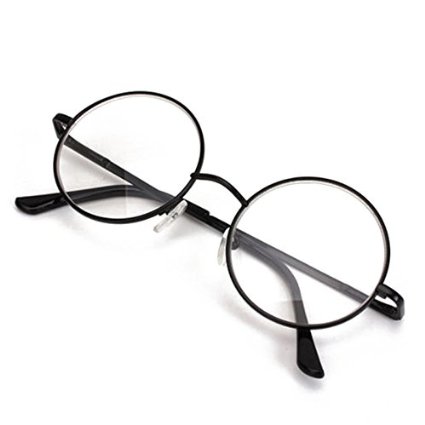 Reading Glasses - TOOGOO(R) Black Metal Rimmed Reading Glasses Retro Round Frame Designer  3.5