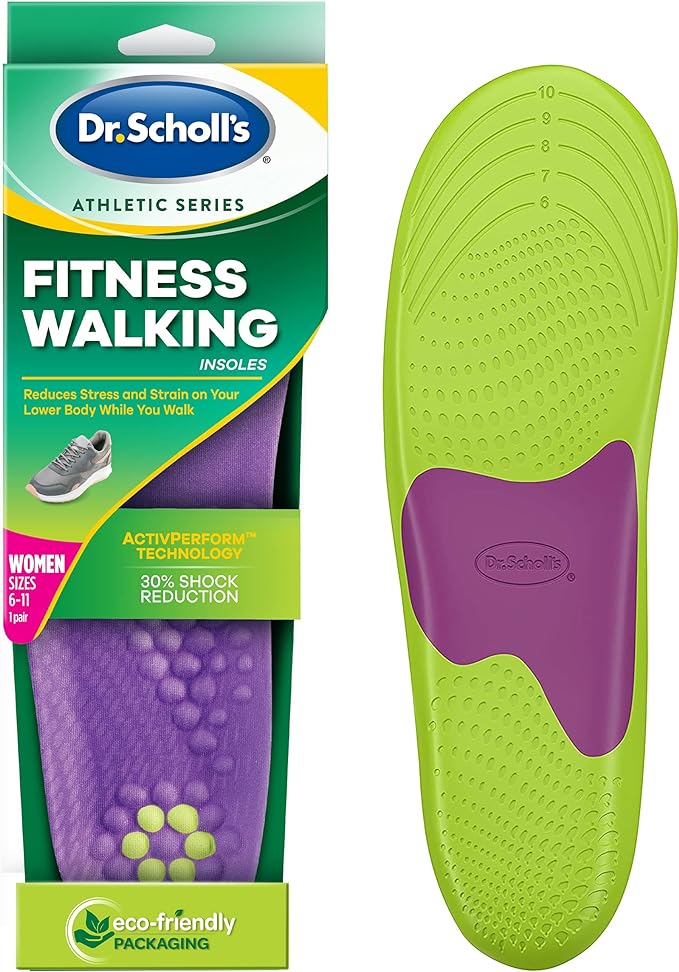 Dr. Scholl's Athletic Series Fitness Walking Insoles for Women, 6-10 size, One Pair