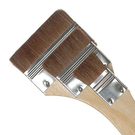 Royal & Langnickel Large Area Artist Brush Set- Three Brown Camel Hair Brushes