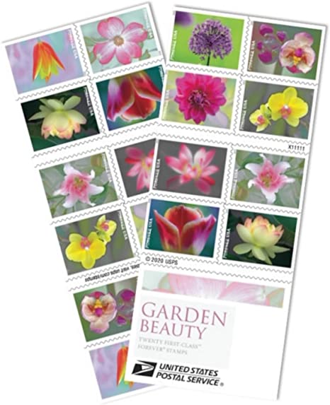 Garden Beauty 2021 USPS Forever Stamps Postage 1 Booklet 20 Stamps First-Class Letter Mail Self-Adhesive Self-Stick