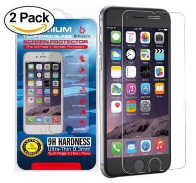 iPhone 6S Plus Screen Protector, BONGEEK [2-Pack] Premium Tempered Glass Screen Protector for iPhone 6S Plus / 6 Plus 5.5 inch - Clear HD Transparency [Anti-Scratch] [LIFETIME WARRANTY]