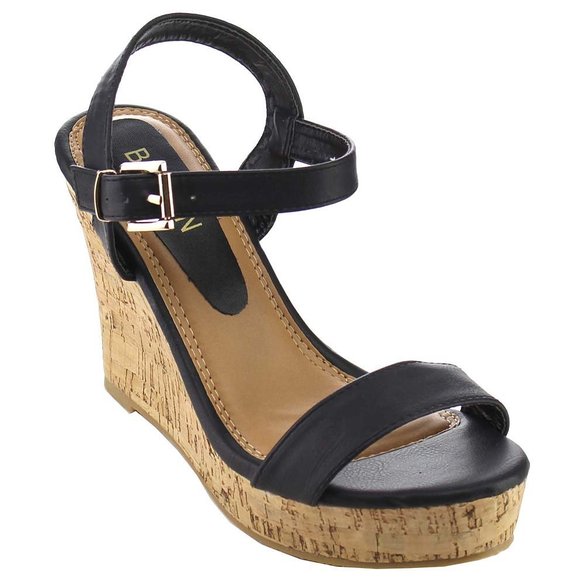 Beston EA48 Women's Classic Platform Toe Strap Wedge Dress Sandals