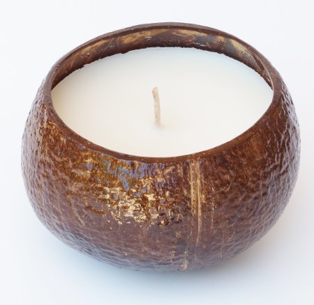 Big 16oz Gardenia Blossom Scented Soy Candle in Real Coconut Shell - Made with 100 NATURAL SOY WAX - 100 Satisfaction Guaranteed