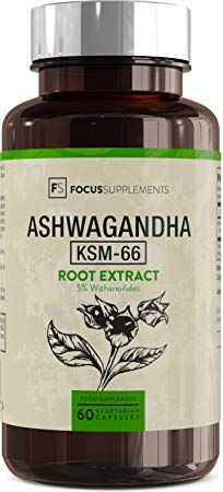 Ashwagandha KSM-66® 300mg - 60 Capsules | HIGH POTENCY ASHWAGANDHA EXTRACT | Immune and Stress Support | Manufactured in the UK in ISO Licensed Facilities | 100% Money Back Guarantee (1 Bottle)