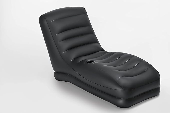 Intex Inflatable Mega Lounge Chair with Built-in Cup Holder, Black | 68585EP