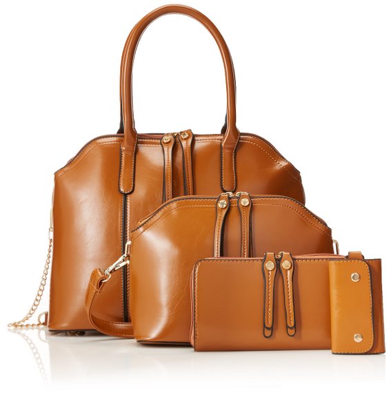 BG Women 4 Pieces Leatherette Handbags Clutches