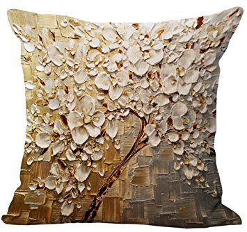 Oil Painting Flowerss Printing Stuffed Cushion LivebyCare Linen Cotton Cover Filling Stuffing Throw Pillow Insert Filler Pattern Zipper For Divan Divan Bed Car Seat