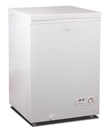 Commercial Cool CCF35W 3.5 Cu. Ft. Chest Freezer with Power on Indicator light and R600a Refrigerant, White