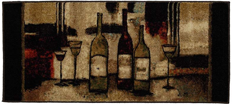 Mohawk Home New Wave Wine And Glasses Printed Rug, 1'8x3'9,  Brown