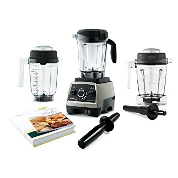 Vitamix Professional Series 750 Brushed Stainless Steel 64 Ounce Blender Set with 32 Ounce Dry Container and Bonus 48 Ounce Wet Container