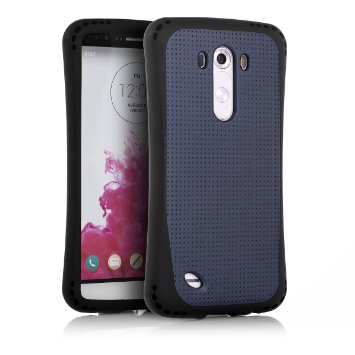 LG G3 Case, Easylife® Anti-Slip Anti-shock Tough Armor Protective Case Cover for LG G3 (Black)
