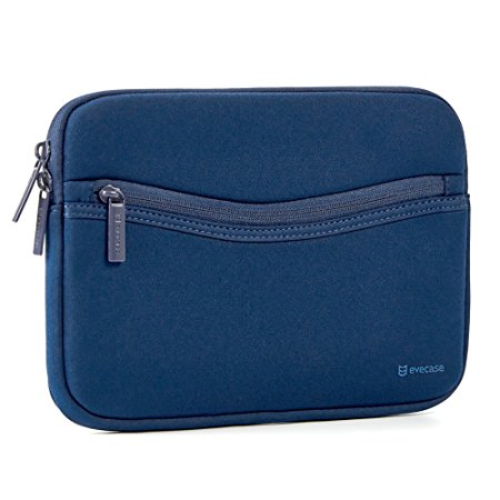 iPad Sleeve Case, Evecase Smile Portfolio Neoprene Carrying Sleeve Case Bag with Accessory Pocket for Apple iPad Pro 9.7, iPad Air, iPad 4 3 2 - Navy Blue