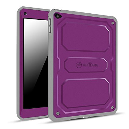 Fintie iPad Air 2 Case - CaseBot Tuatara Series Rugged Unibody Dual Layer Hybrid Full Protective Cover with Built-in Screen Protector and Impact Resistant Bumper for iPad Air 2 (2014 Model), Purple