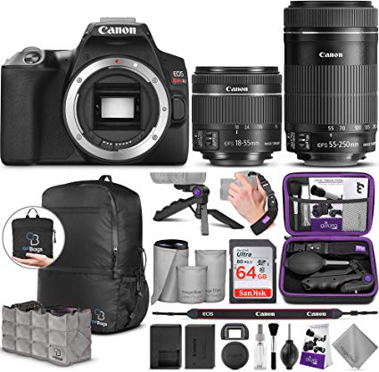 Canon EOS Rebel SL3 DSLR Camera and EF-S 18-55mm f/4-5.6 is STM   Canon EF-S 55-250mm f/4-5.6 is STM Lens with Altura Photo Advanced Accessory and Travel Bundle