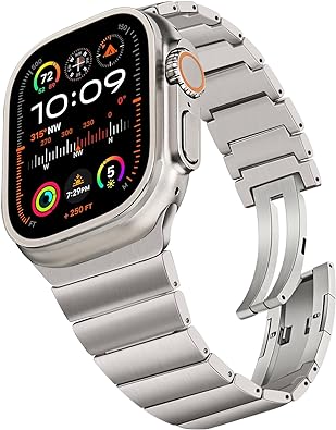 TRUMiRR Titanium Band for Apple Watch Ultra 2 / Ultra 49mm, Titanium Metal Watchband for iWatch Apple Watch SE (2nd Gen) Series 9 8 7 6 5 4 3 2 1 45mm 44mm 42mm
