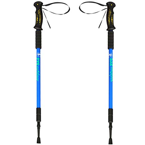 pys Trekking Telescopic Walking Poles - Adjustable Aluminium Lightweight Section Trekking Alpenstock, Ultralight & Comfortable with Shock-Absorbent, Quick Lock, Terrain Accessories Include, 1 Pair