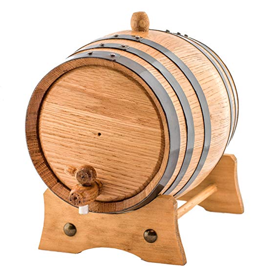2 Liters American Oak Aging Whiskey Barrel | Handcrafted using American White Oak | Age your own Whiskey, Beer, Wine, Bourbon, Tequila, Hot Sauce & More