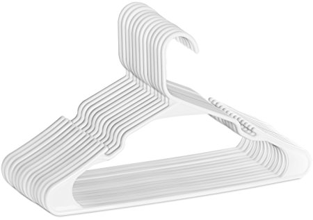 Zoyer Standard Plastic Hangers - 20 Pack - Durable and Strong - White