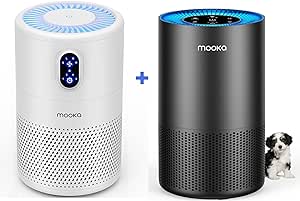 MOOKA H13 True HEPA Air Purifier for Bedroom Pets with Timer, Air Filter Cleaner for Dust, Smoke, Odor, Dander, Pollen