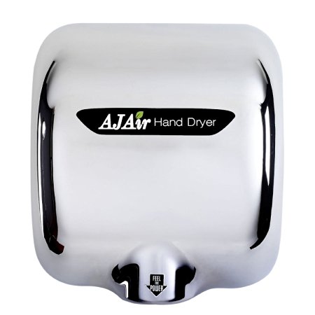 AjAir® Heavy Duty Commercial 1800 Watts High Speed Automatic Hot Hand Dryer - Stainless Steel