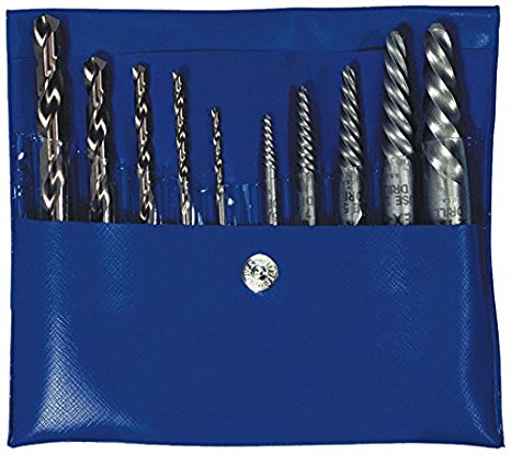 Irwin Tools 11118 10 Piece Set Spiral Flute Screw Extractors with Jobber Length Cobalt Drill Bits