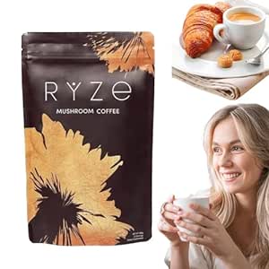 Ryze Mushroom Coffee Blend - 6.35oz Pack, Organic, Enhanced with Adaptogens for Energy & Focus- - Good Supplement-A01