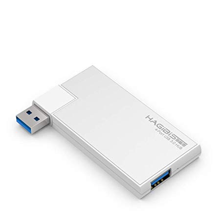 Hagibis USB 3.0 HUB, 180 Degree Rotation Super Speed External 4 Port USB Hub for MacBook Air, Mac Pro/Mini, iMac, Surface Pro, XPS, Notebook, USB Flash Drives, Mobile HDD, Laptop, PC (Sliver)