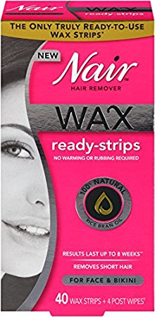 Nair Wax Ready-Strips for Face and Bikini, 40 Count