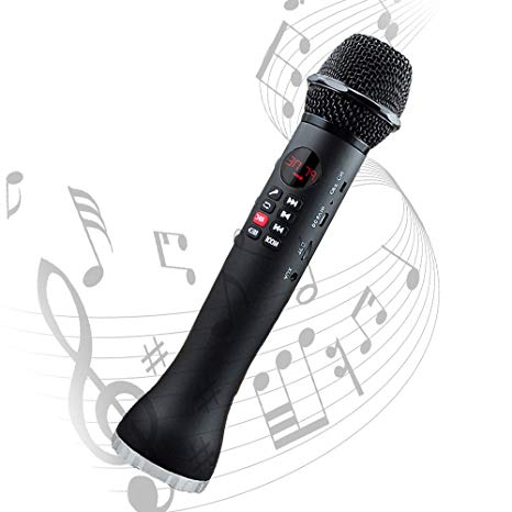Wireless Karaoke Microphone, XIAOKOA 3-in-1 Portable Handheld Wireless Microphone with Built in Bluetooth Speaker Compatible Phone, PC, Tablet Computer for Karaoke/Party/Church/Stage/Presentation