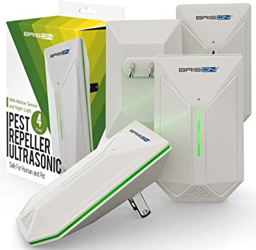 Ultrasonic Pest Repeller - Easy & Humane Way to Reject Rodents Ants Cockroaches Beds Bugs Mosquitos Fly Spiders Rats & Buts - Eco-Friendly & Safe for Human & Home Pets - [4 Pack]