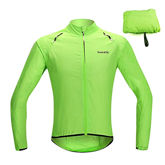 Santic Cycling Jacket, UPF30  Men's Thin Cycling Skin Coat Water Resistant Bike Bicycle Jersey Wind Coat Sportswear