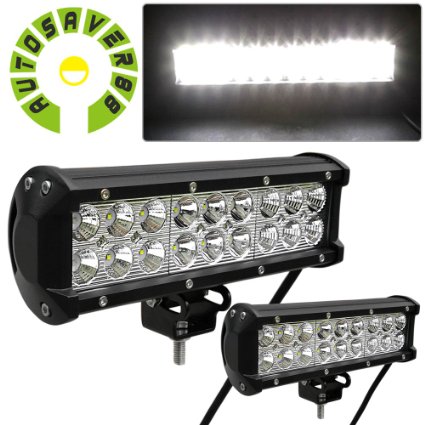 AUTOSAVER88 2 X 54W 9 LED Spot Flood Combo Work Light Bar 4WD SUV Driving Offroad Boat Lamp
