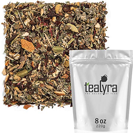 Tealyra - Calm Down - Nirvana - Chamomile Ginger Hibiscus - Wellness and Relaxing Herbal Loose Leaf Tea - Detox Tea - Caffeine-Free - All Natural - 220g (8-ounce)