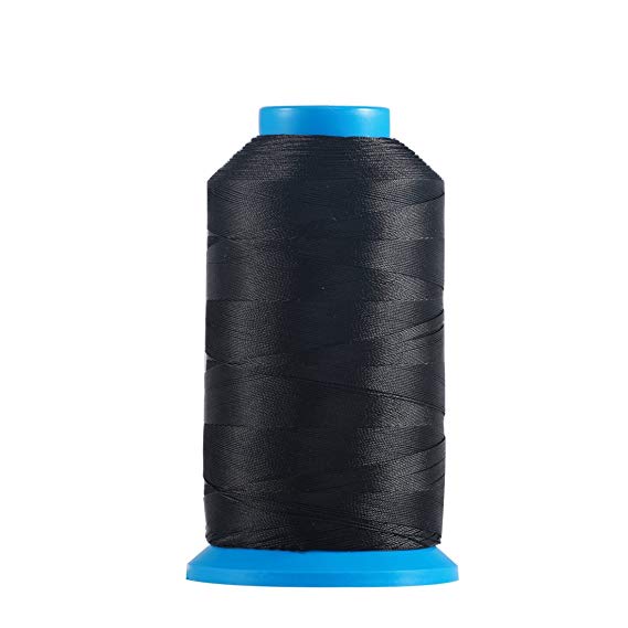 Yoker Bonded Nylon Sewing Thread 1500 Yard Size T70#69 Color Black Works with All Embroidery Machines Leather Bag Shoes Canvas
