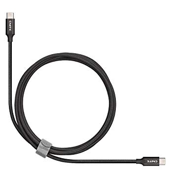 Onite 10ft Braided USB-IF Certified Max 100W 5A, USB Type C Charger Cord for New MacBook Pro 13" 15" Touchbar, Lenovo Yoga 910, HP Pavilion X2, Razer Blade Stealth, Nintendo Switch, Black