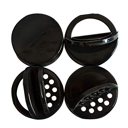 reCAP Mason Jars Lid Shaker Minis Caps, Black, 4 Pack, for Ball Miniature Storage Jars ONLY