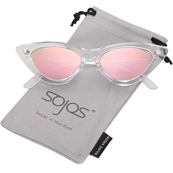 SojoS Clout Goggles Cat Eye Sunglasses Vintage Mod Style Retro Kurt Cobain Sunglasses SJ2044