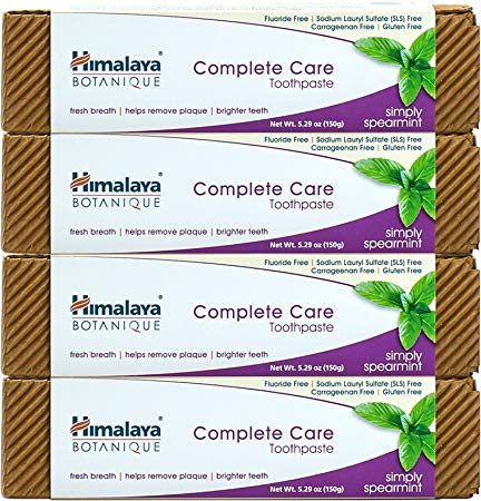 Himalaya Complete Care Toothpaste - Simply Spearmint 5.29 Oz/150 gm (4 Pack) Natural, Fluoride-Free & SLS Free