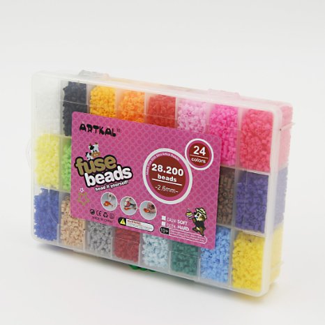 Size 2.6mm MINI Artkal Fuse Beads 24 Colors Assorted (IT'S MINI BEADS NOT STANDER MIDI SIZE)